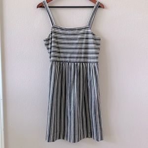 LOFT stripe babydoll summer dress sz M